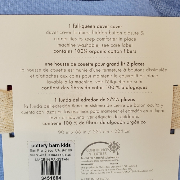 Pottery Barn Kids Shark Bite Full-Queen Duvet Cover - Picture 4 of 4